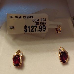 Garnet & Diamond Earrings